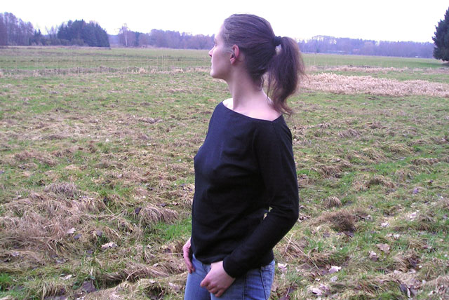 Schnittmuster für ein Shirt mit langen Ärmeln