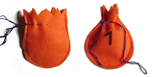 Filzsäckchen  Adventskalender